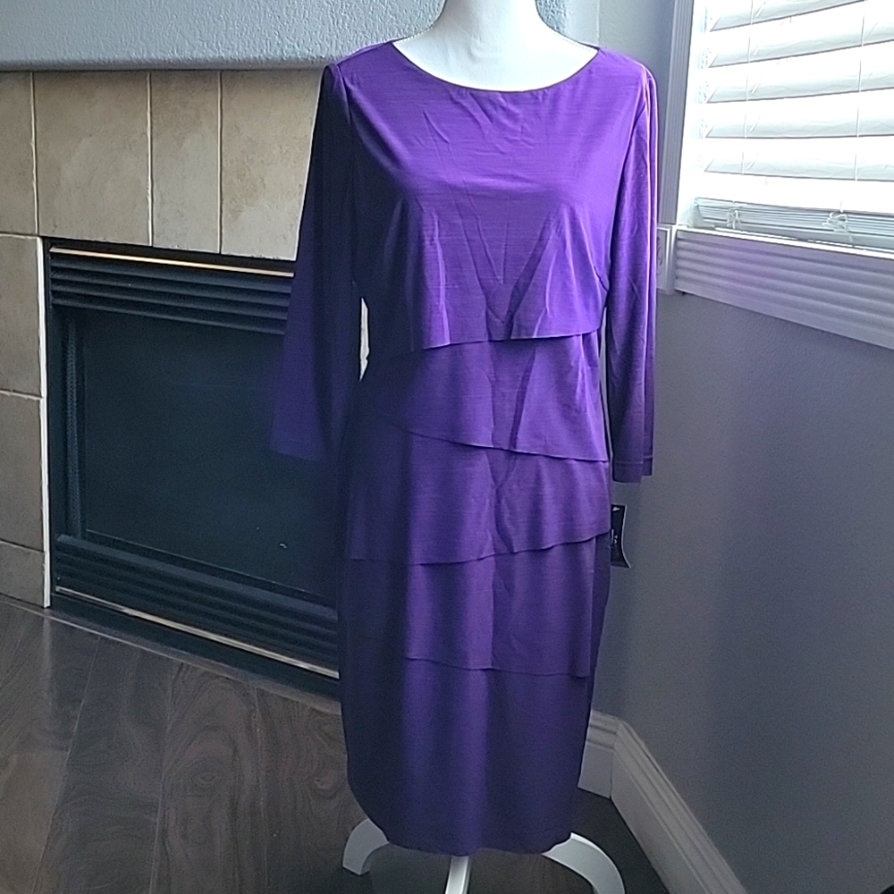 TAHARI dress, size 14, dark purple NWT